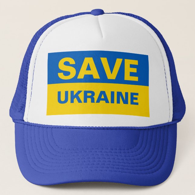 Save Ukraine Ukrainian Flag Trucker Hat (Front)