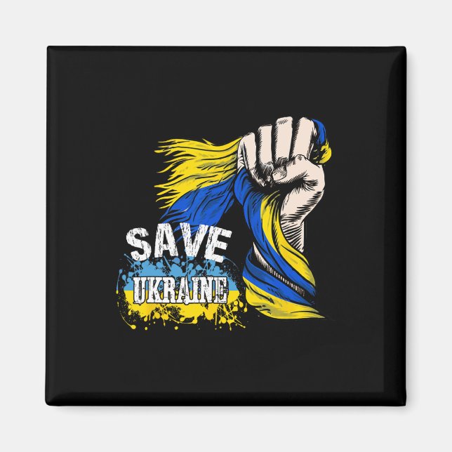 Save Ukraine We Stand With Ukraine Support Ukraine Magnet (Front)