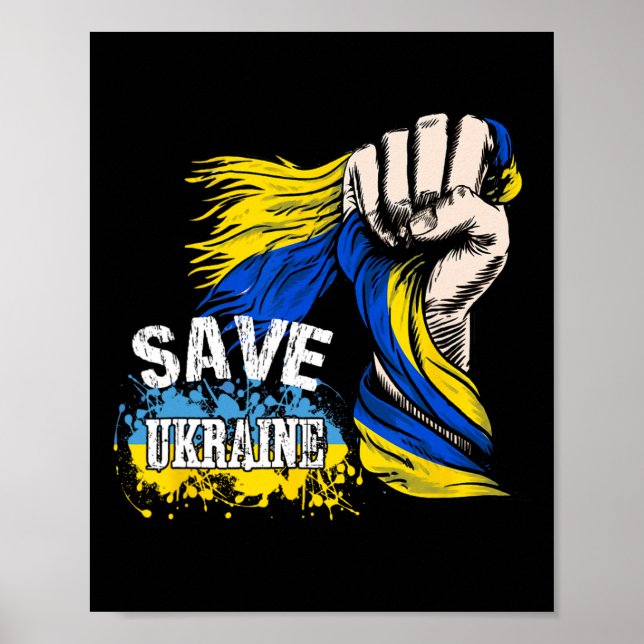 Save Ukraine We Stand With Ukraine Support Ukraine Poster (Front)