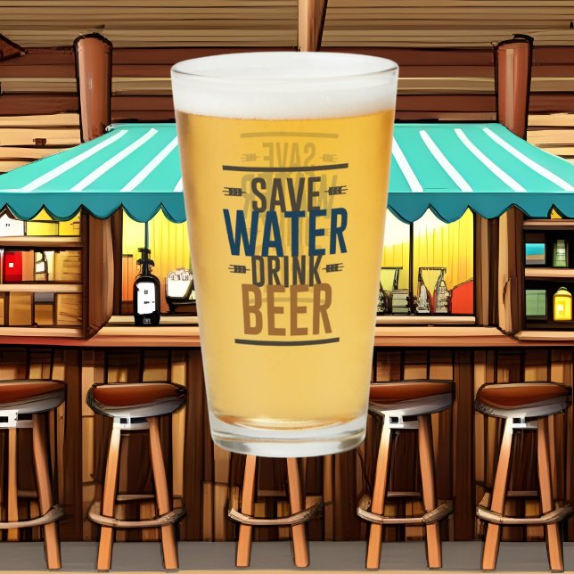save water drink beer word art glass (Creator Uploaded)