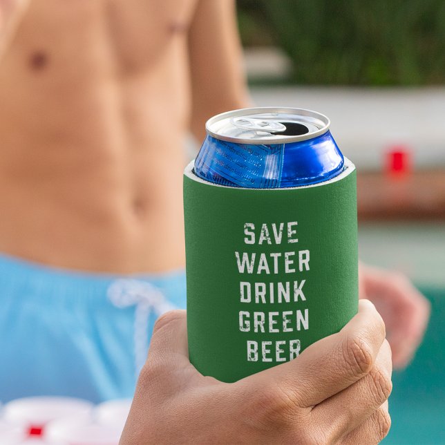 Save Water Drink Green Beer | St Patrick's Day Can Cooler (Creator Uploaded)