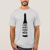 Save Water Drink Wine Black Bottle Silhouette