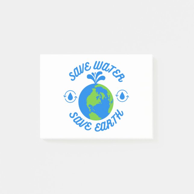 Save Water Save Earth Post-it Notes (Front)