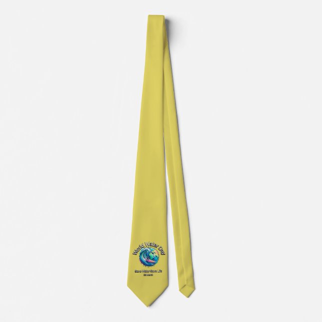Save Water, Save Life. World Water Day. Tie (Front)