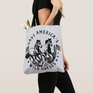Save Wild Horses Tote Bag