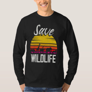 Save Wildlife Animals Retro Vintage Wildlife Rescu T-Shirt