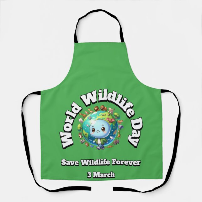 Save Wildlife. World Wildlife Day Apron (Front)