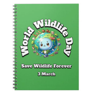 Save Wildlife. World Wildlife Day Notebook