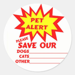 Save Your Pet From A House Fire Classic Round Sticker