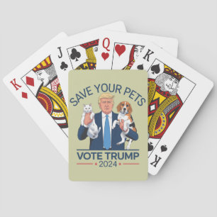 Save Your Pets Vote for Trump US Election Quote Playing Cards