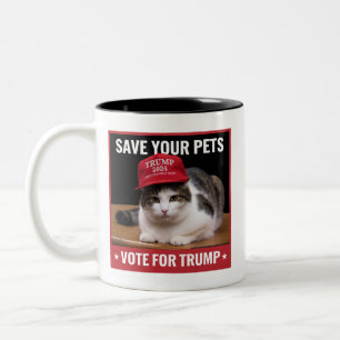 Save Your Pets Vote for Trump US Election Quote Two-Tone Coffee Mug