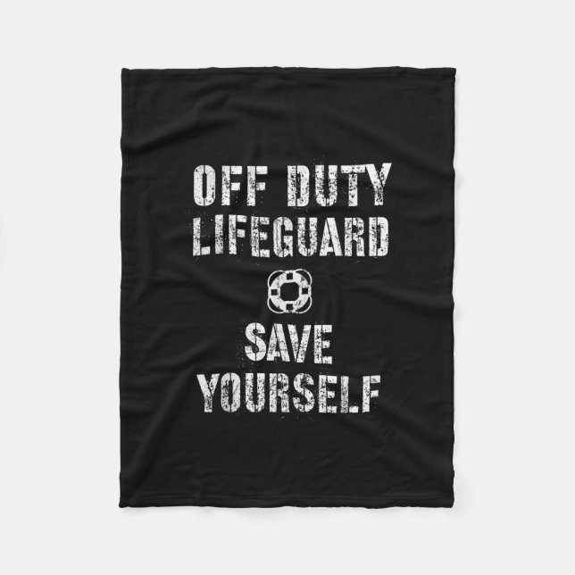 Save Yourself Lifeguard Swimming Pool Guard Off Fleece Blanket (Front)