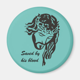 Saved By Blood Jesus Crown of Thorns Magnet