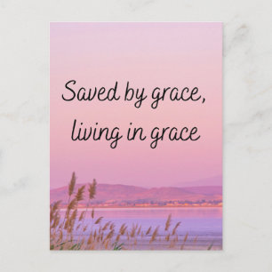 Saved by grace Bible verse christian typography Postcard