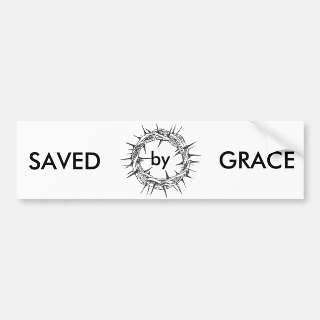 Saved by Grace Bumper Sticker (Front)
