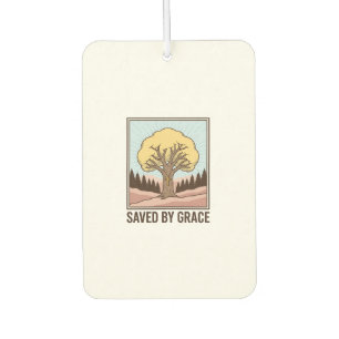Saved by Grace Christian Tree Vintage Shirt Design Car Air Freshener
