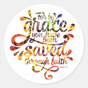 Saved by Grace Classic Round Sticker