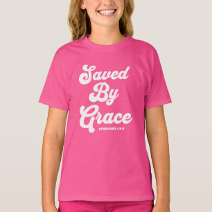 Saved By Grace Ephesians 2:8-9 Basic Dark T-Shirt