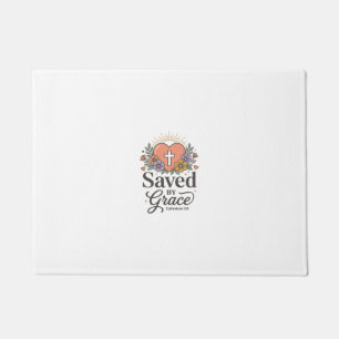 Saved By Grace Floral Christian Vector Shirt Doormat