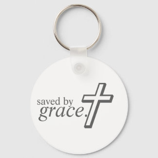 Saved by Grace in white | Key Ring