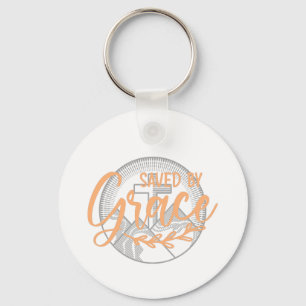 SAVED BY GRACE KEY RING