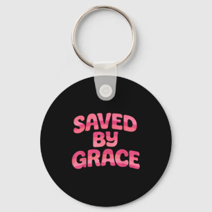 Saved By Grace Retro 70s Vintage Style Christian F Key Ring