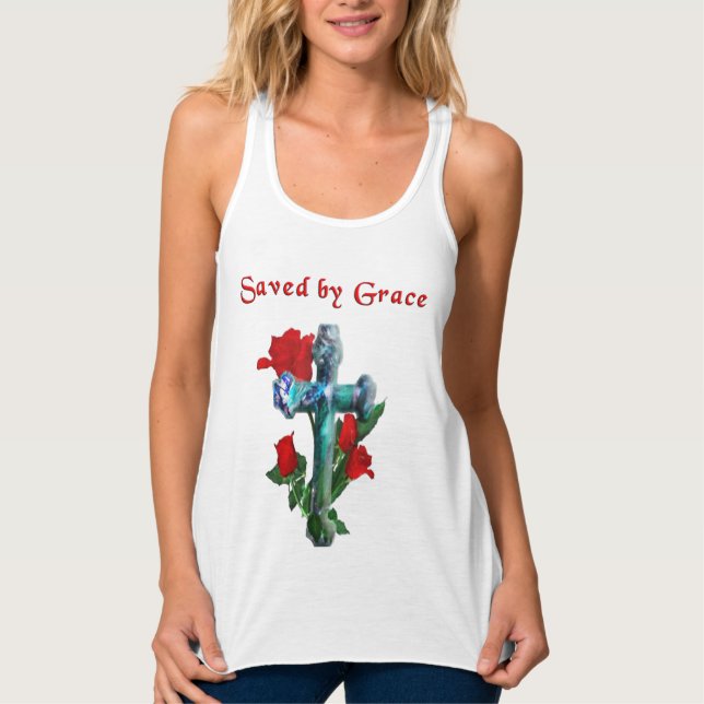 Saved by grace t-shirt singlet (Front)