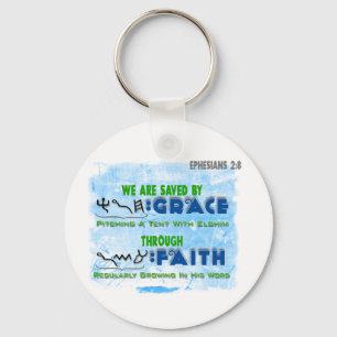 Saved By Grace Through Faith Key Ring