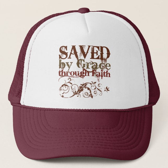 Saved by Grace Trucker Hat (Front)