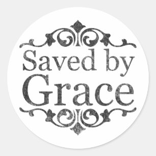Saved By Grace Vintage Classic Round Sticker
