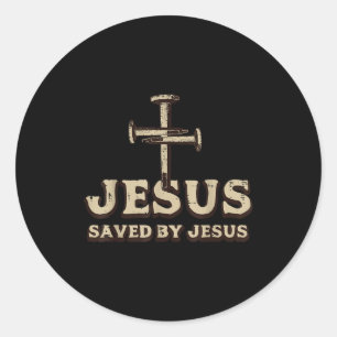 Saved By Jesus Cross Christian Religious God Jesus Classic Round Sticker