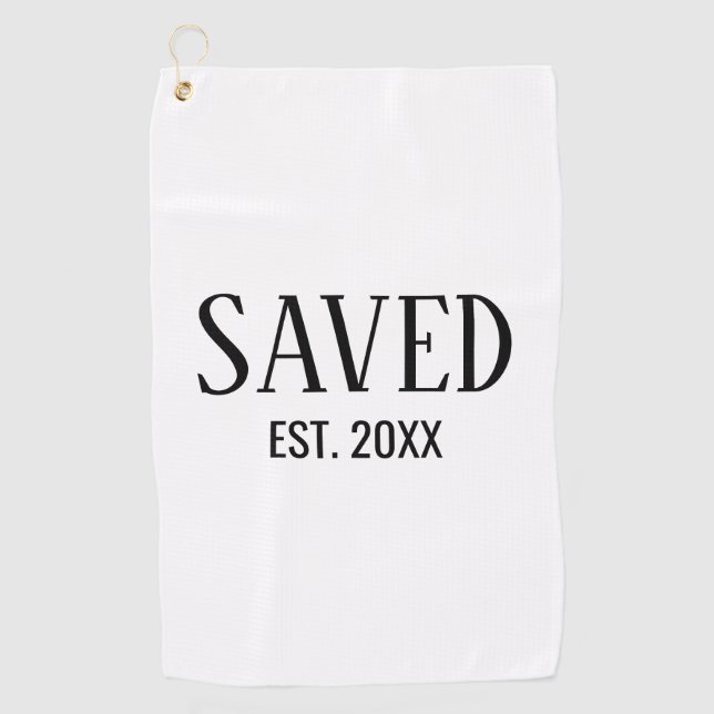 Saved Est Established Christian Golf Towel (Front)