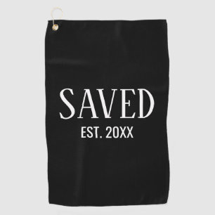 Saved Est Established White Caps Christian Golf Towel