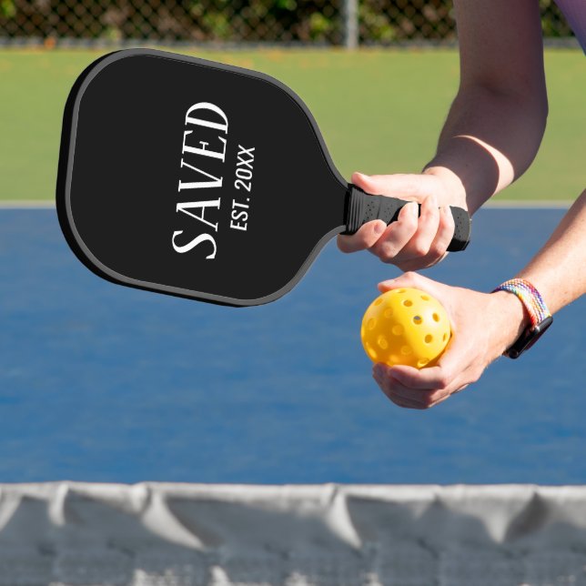 Saved Est Established White Caps Christian Pickleball Paddle (Insitu)