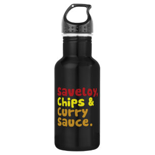Saveloy, Chips & Curry Sauce. 532 Ml Water Bottle