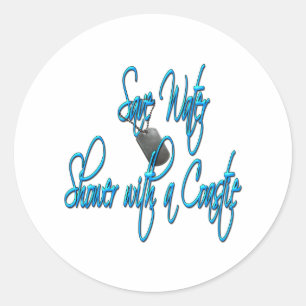 savewatercoastie2 classic round sticker