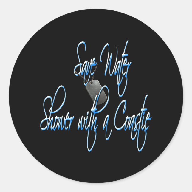 savewatercoastie3 classic round sticker (Front)
