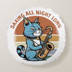 Saving All Night Long - For Saxophone players Round Cushion