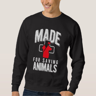 Saving Animal Vet Tech Veterinarian Veterinary Tec Sweatshirt