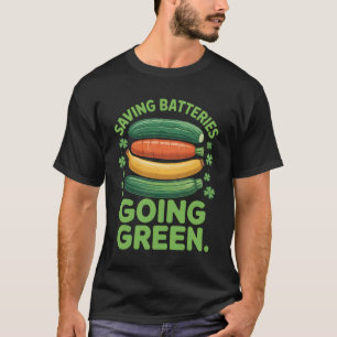 Saving Batteries Going Green Cucumber Carrot Banan T-Shirt