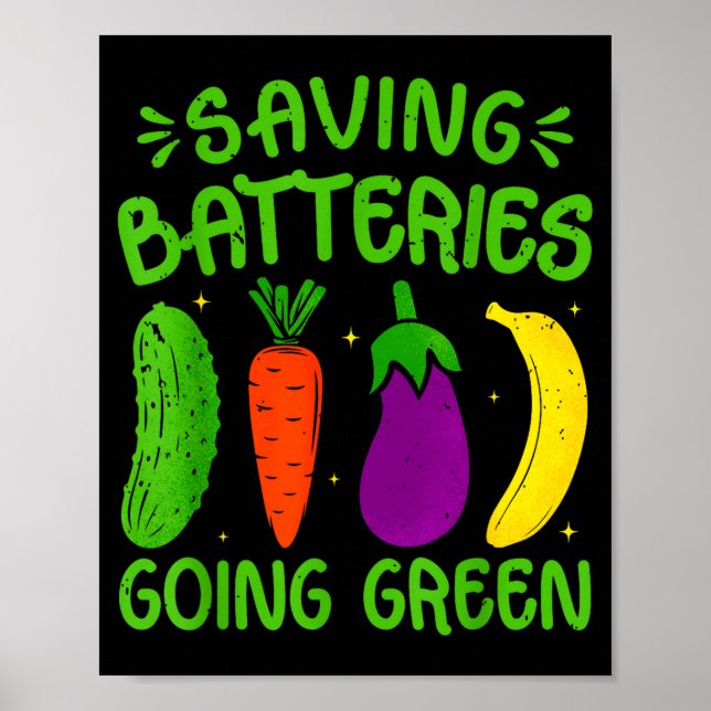 Saving Batteries Going Green Funny Inappropriate H Poster (Front)