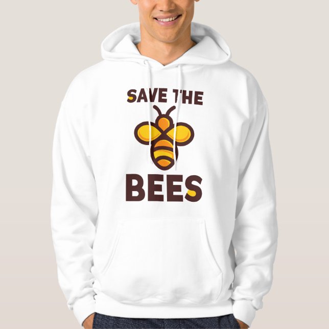 Saving Bees Beekeeper Bee Honey Lover Conservation Hoodie (Front)