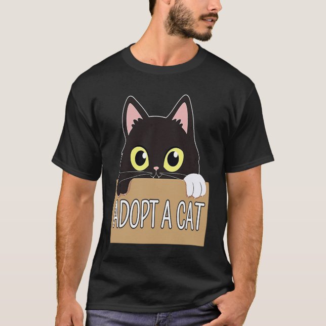 Saving Cats  Cat Adoption Centre Worker Adopt A Ca T-Shirt (Front)