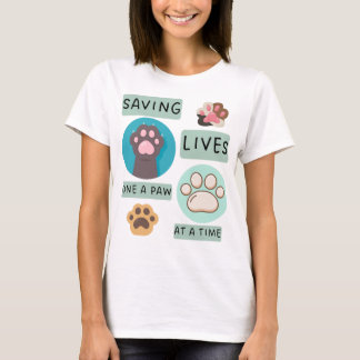 Saving Lives One Paw At A Time – Vet Animal Design T-Shirt