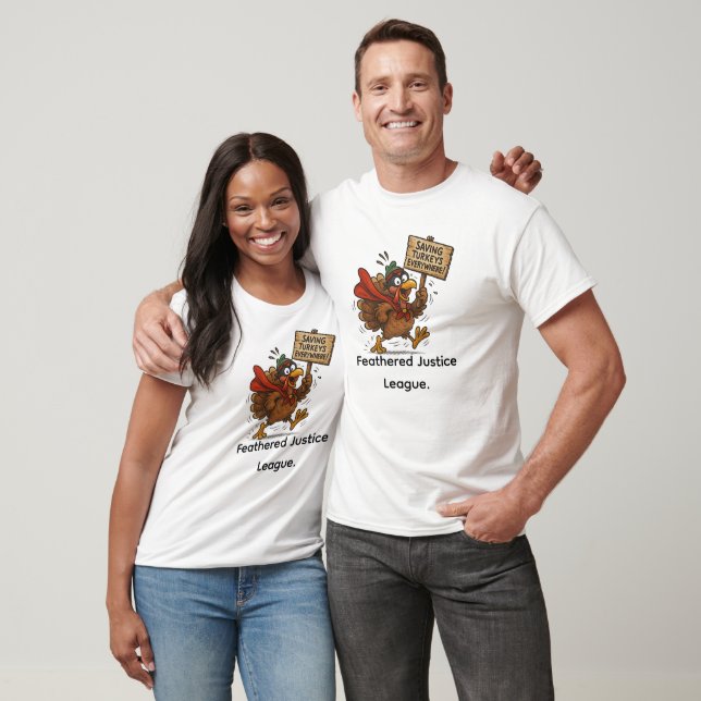 Saving Turkeys Everywhere | Funny Superhero Turkey T-Shirt (Unisex)