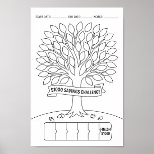 Savings Challenge Tracker  Poster