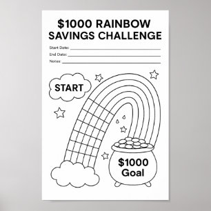 Savings Challenge Tracker Poster