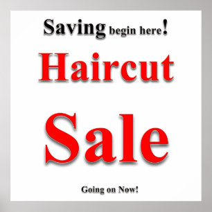 Savings Haircut Sale Poster Matte