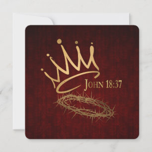 SAVIOR KING Elegant Red/Gold Christian Christmas  Card