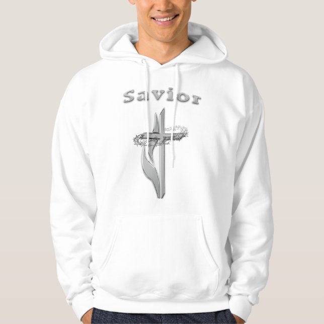 Saviour Christian cross Hoodie (Front)